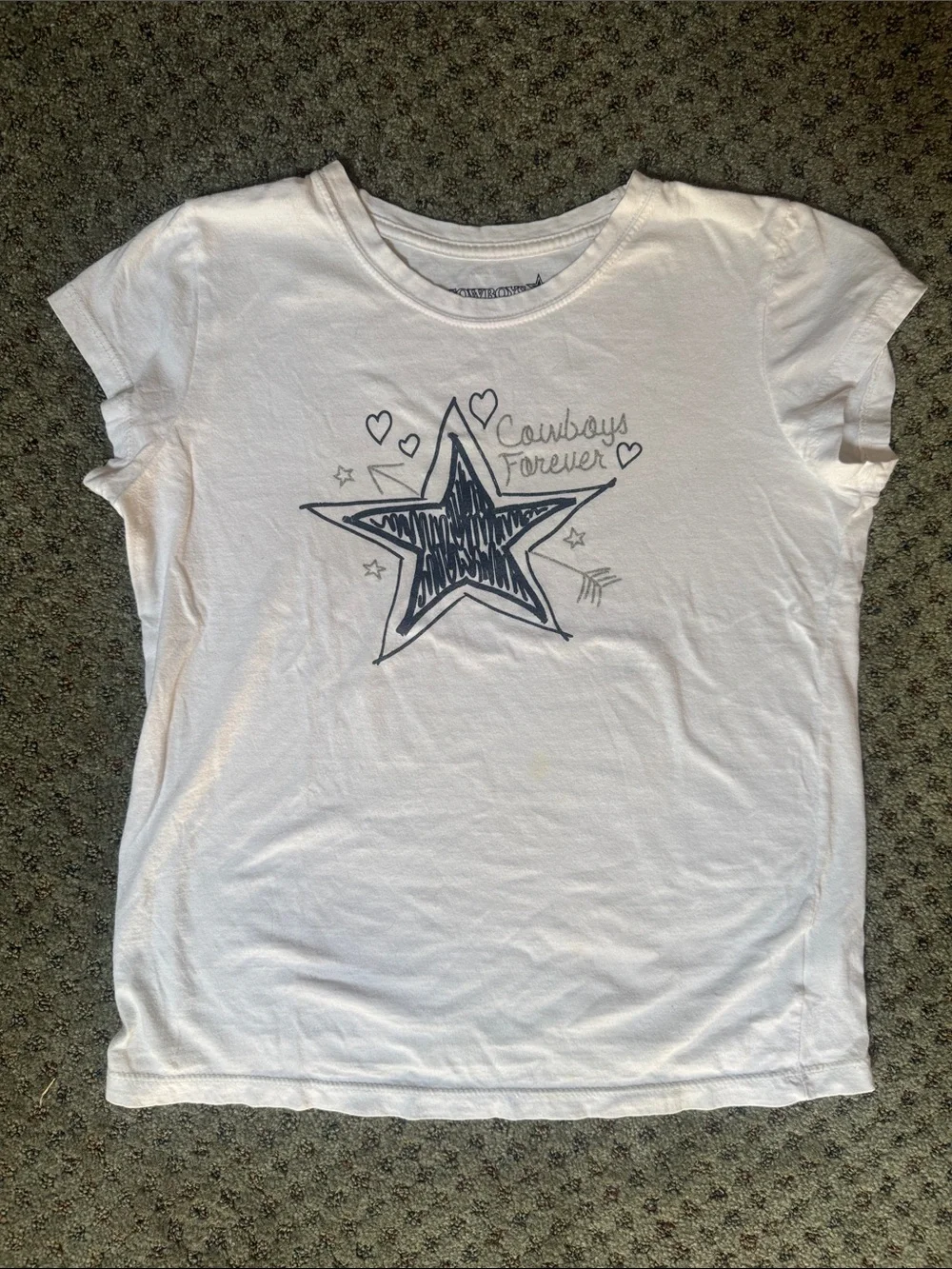 Cowboys Her Style White Tee with Navy Star 